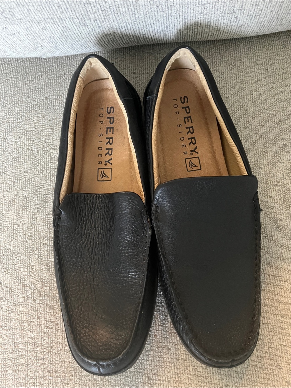 Sperry Topsider Black Leather Loafers Men’s Size 13